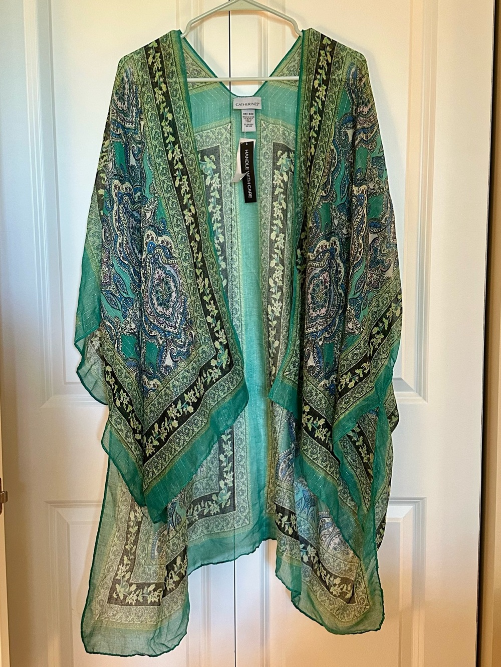 Green Paisley Sheer Kimono